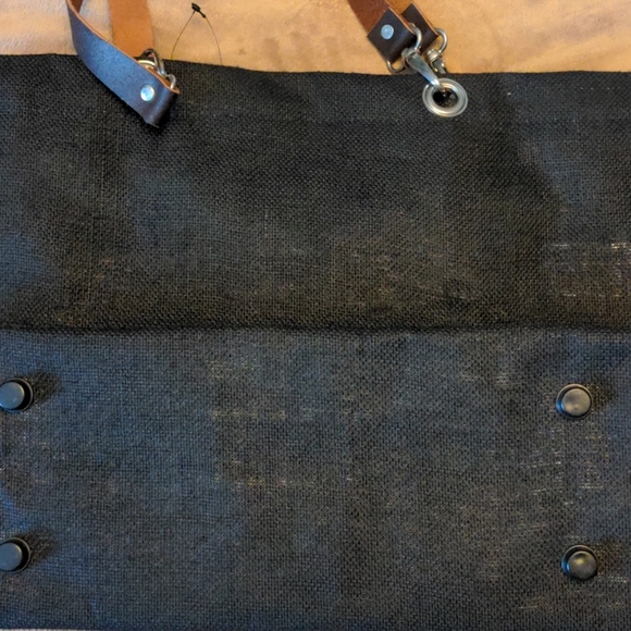 Black jute monogrammed tote - Picture 4 of 8